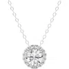 Badgley Mischka Collection Lab Created Diamond Halo Necklace In 1.2 Ctw White Gold