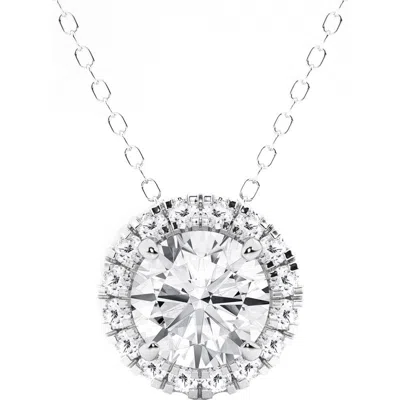 Badgley Mischka Collection Lab Created Diamond Halo Necklace In 1.75 Ctw White Gold
