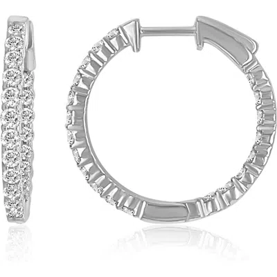 Badgley Mischka Collection Lab Created Diamond Hoop Earrings In Gold