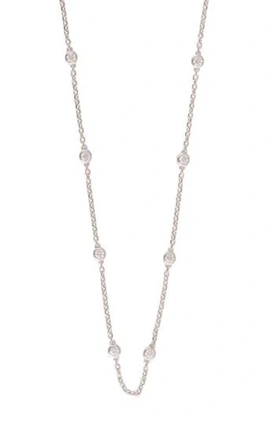 Badgley Mischka Collection Lab Created Diamond Station Chain Necklace In White