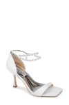 Badgley Mischka Women's Loretta Ankle Strap Embellished High Heel Pumps In Soft White