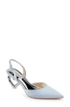 Badgley Mischka Collection Lucille Slingback Pointed Toe Pump In Azure Blue