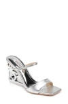 Badgley Mischka Collection Luna Wedge Slide Sandal In Silver Metallic