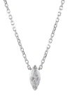 Badgley Mischka Collection Marquise Lab Created Diamond Pendant Necklace In 0.25 Ctw White Gold
