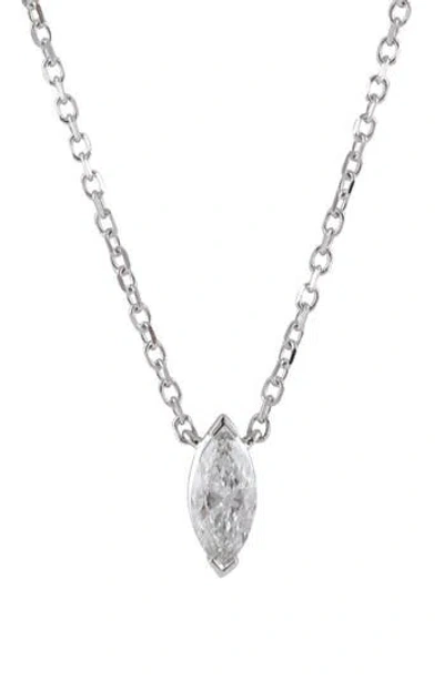 Badgley Mischka Collection Marquise Lab Created Diamond Pendant Necklace In 0.25 Ctw White Gold