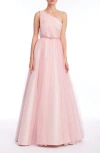 Badgley Mischka Collection One-shoulder A-line Tulle Gown