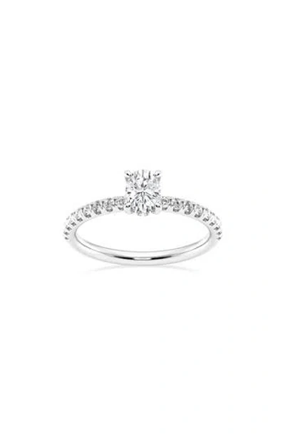 Badgley Mischka Collection Oval Cut Lab Created Diamond Pavé Ring In Platinum
