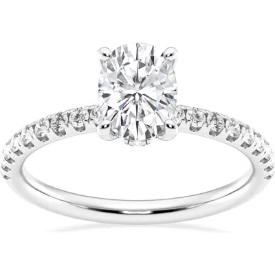 Badgley Mischka Collection Oval Cut Lab Created Diamond Ring In White Gold