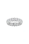 Badgley Mischka Collection Oval Lab Created Diamond Half Bezel Eternity Band Ring In Platinum