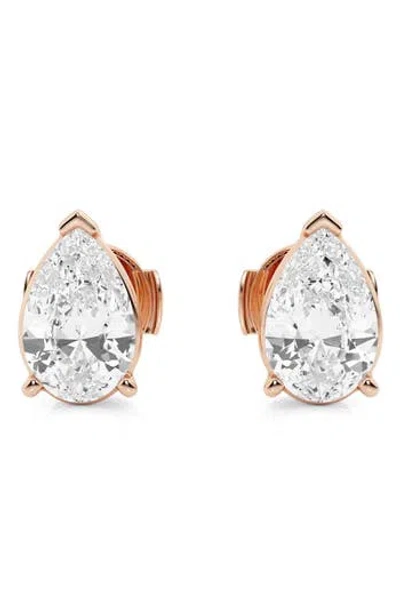 Badgley Mischka Collection Pear Cut Lab Created Diamond Stud Earrings In Gold
