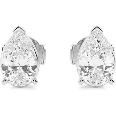 Badgley Mischka Collection Pear Cut Lab Created Diamond Stud Earrings In White