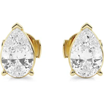 Badgley Mischka Collection Pear Cut Lab Created Diamond Stud Earrings In Gold