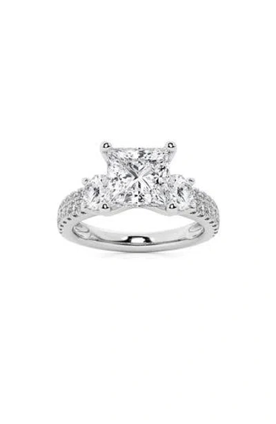 Badgley Mischka Collection Princess Cut Diamond Ring In Metallic