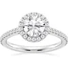 Badgley Mischka Collection Round Cut Lab Created Diamond Halo Pavé Ring In White