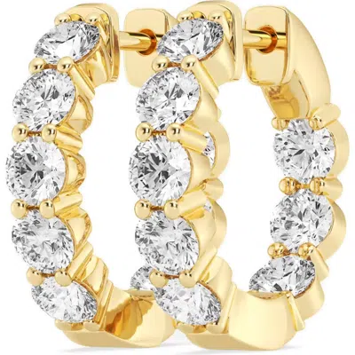 Badgley Mischka Collection Round Cut Lab Created Diamond Hoop Earrings In 1 Ctw Yellow Gold
