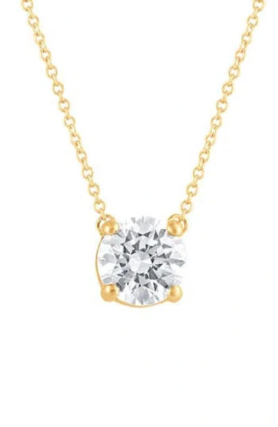 Badgley Mischka Collection Round Cut Lab Created Diamond Necklace In Gold
