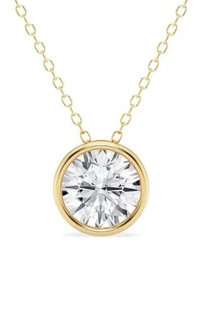 Badgley Mischka Collection Round Cut Lab Created Diamond Necklace In Gold