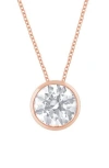 Badgley Mischka Collection Round Cut Lab Created Diamond Necklace In Rose Gold