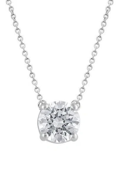Badgley Mischka Collection Round Cut Lab Created Diamond Necklace In White Gold