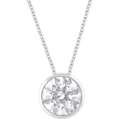 Badgley Mischka Collection Round Cut Lab Created Diamond Necklace In White