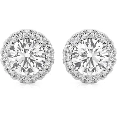 Badgley Mischka Collection Round Cut Lab Created Diamond Stud Earrings In 0.6 Ctw White Gold