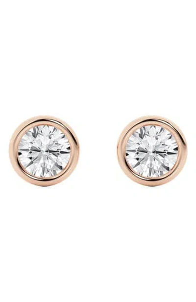 Badgley Mischka Collection Round Cut Lab Created Diamond Stud Earrings In 1 Ctw Rose Gold
