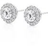 Badgley Mischka Collection Round Cut Lab Created Diamond Stud Earrings In 1.5 Ctw White Gold