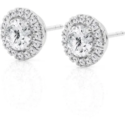 Badgley Mischka Collection Round Cut Lab Created Diamond Stud Earrings In 1.5 Ctw White Gold
