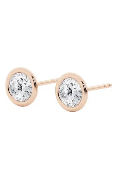 Badgley Mischka Collection Round Cut Lab Created Diamond Stud Earrings In 3 Ctw Rose Gold