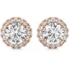 Badgley Mischka Collection Round Cut Lab Created Diamond Stud Earrings In Pink