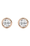 Badgley Mischka Collection Round Cut Lab Created Diamond Stud Earrings In Rose Gold