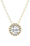 Badgley Mischka Collection Round Lab Created Diamond Halo Pendant Necklace In Gold