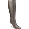 Badgley Mischka Collection Runway Pointed Toe Over The Knee Boot In Bronze Leather