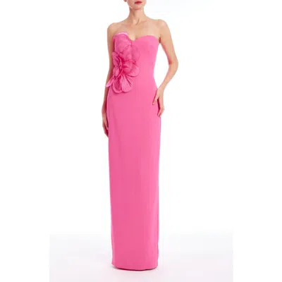 Badgley Mischka Collection Strapless Evening Gown In Purple