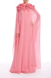 Badgley Mischka Collection Strapless Gown With Caftan Overlay