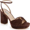 Badgley Mischka Collection Veda Ankle Strap Platform Sandal In Brown