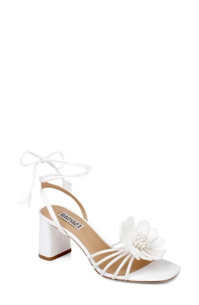 Badgley Mischka Collection Wallflower Ankle Wrap Sandal In White