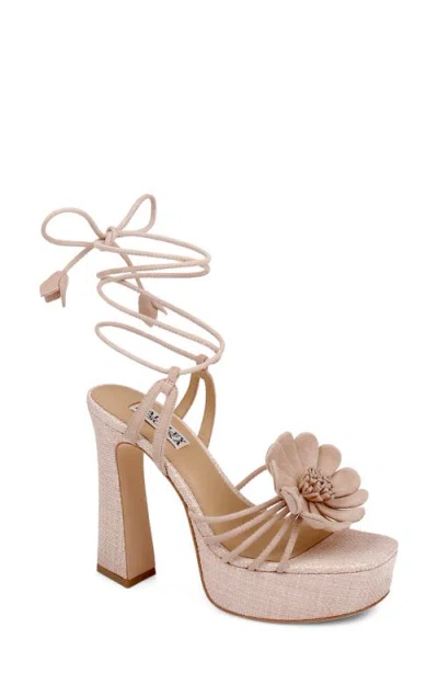 Badgley Mischka Collection Wanette Ankle Wrap Platform Sandal In Pink