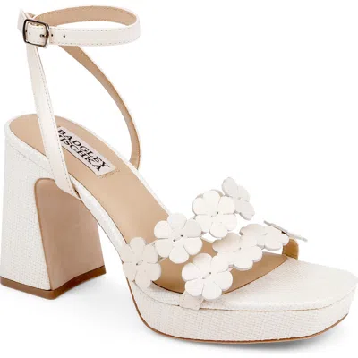 Badgley Mischka Collection Waverly Ankle Strap Platform Sandal In White