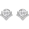 Badgley Mischka White Gold Lab Created Diamond Stud Earrings In White Gold