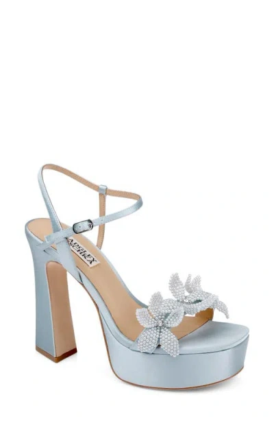 Badgley Mischka Collection Wicket Ankle Strap Platform Sandal In Blue