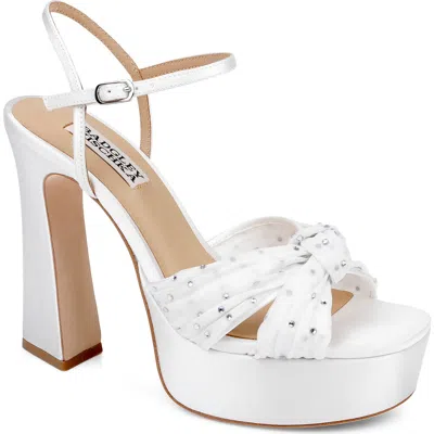 Badgley Mischka Collection Willabella Ankle Strap Platform Sandal In White