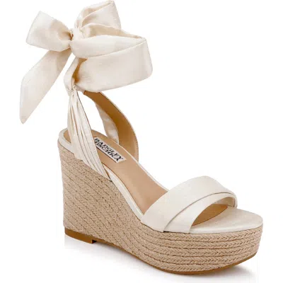 Badgley Mischka Collection Ximora Platform Wedge Espadrille In White