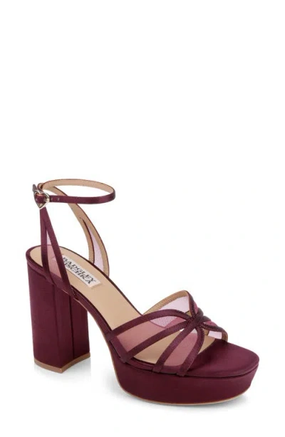 Badgley Mischka Collection Yohana Platform Ankle Strap Sandal In Burgundy