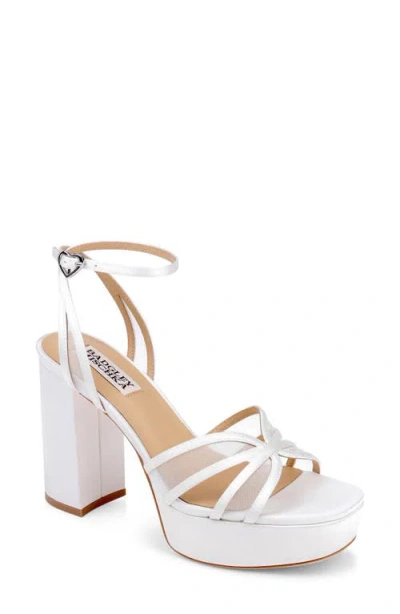 Badgley Mischka Collection Yohana Platform Ankle Strap Sandal In White