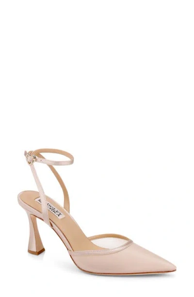 Badgley Mischka Kamilah Iii 80mm Crystal-embellished Mesh Pumps In Pink