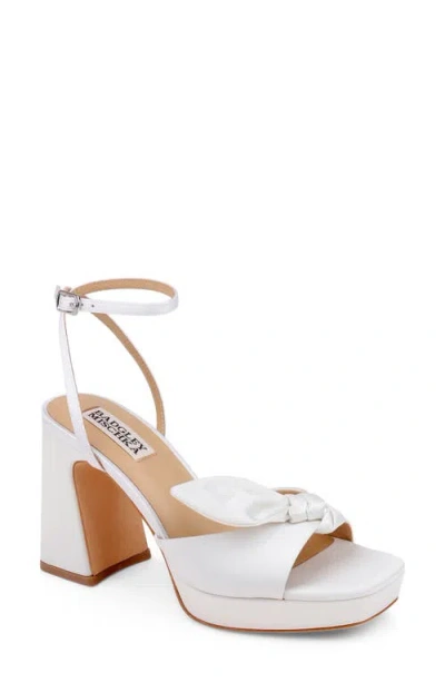 Badgley Mischka Collection Yuki Ankle Strap Platform Sandal In White