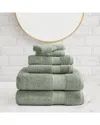 Badgley Mischka Cotton Tencel™ Oversized 6pc Towel Set In Green