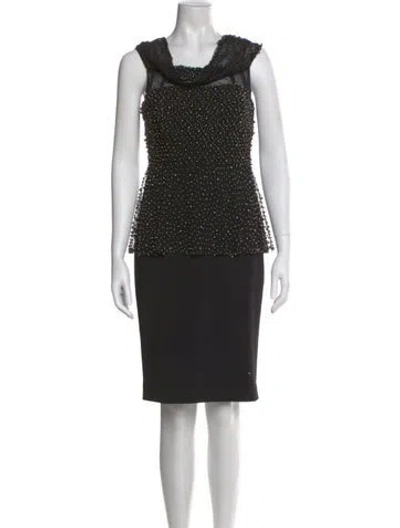 Pre-owned Badgley Mischka Cowl Neck Knee-length Dress W/ Tags In Multi
