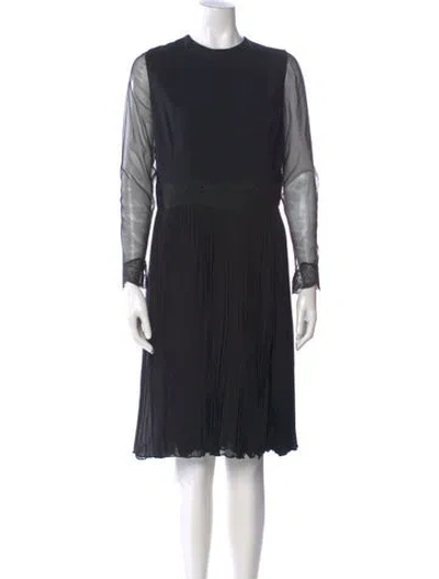 Pre-owned Badgley Mischka Crew Neck Knee-length Dress In Black